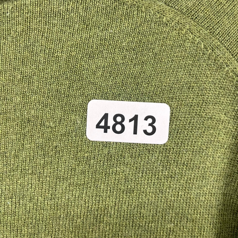J.Crew Ruffle Sleeve Sweater Womens Large Green Wool Blend Tiered Knit Pullover - Picture 15 of 15